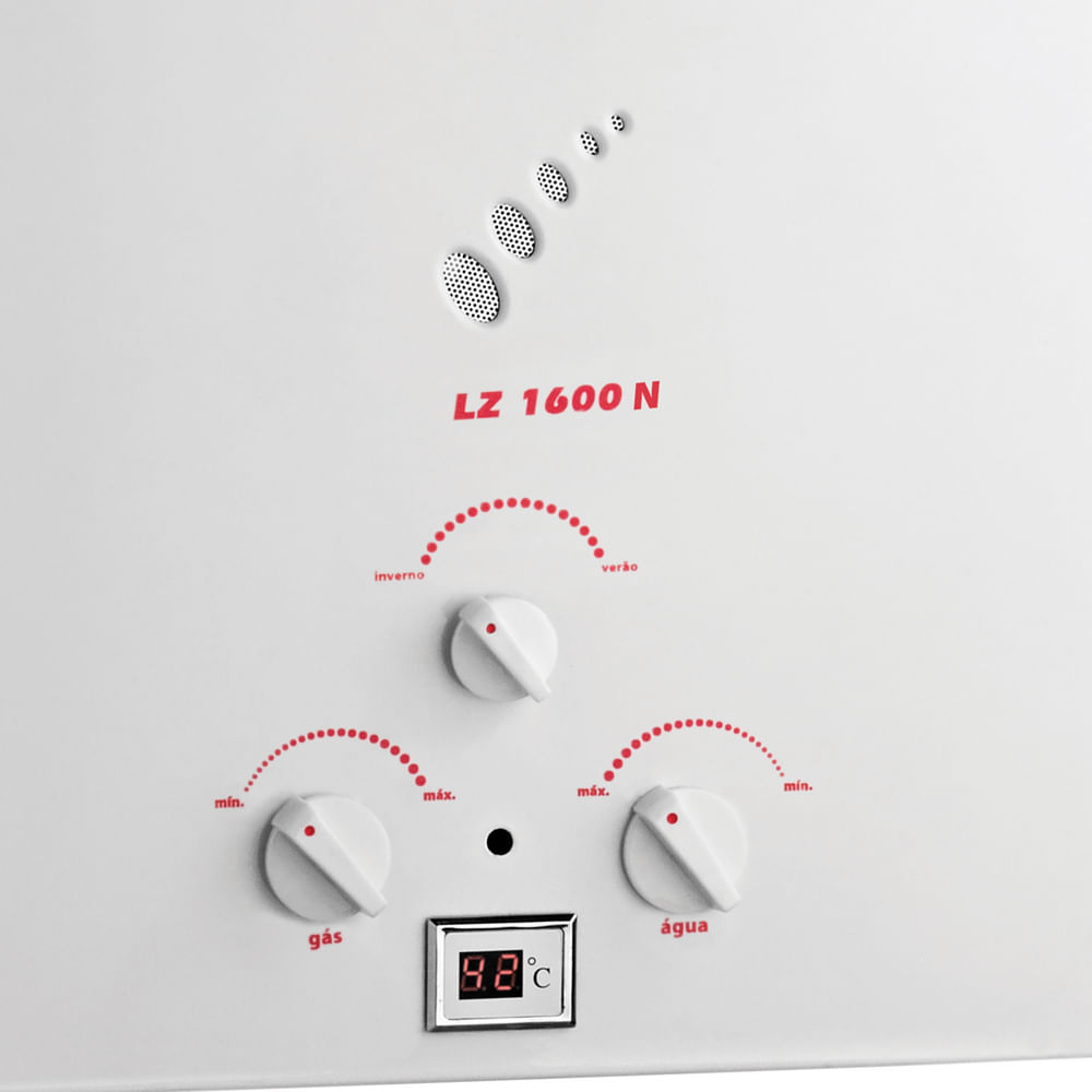 Aquecedor de Água a Gás LZ 1600N Lorenzetti GLP (Gás Liquefeito de Petróleo) - Exaustão Natural 2